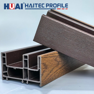 Premium Asymmetric UPVC Profiles for Windows & Doors | Exterior ASA Co-extruded Embossed & Interior Laminated Foil Vinyl Extrusions | Haitec Hybrid Series