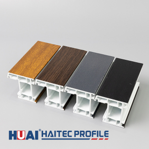 Laminated Foil UPVC Profiles for Windows & Doors | High-End Wood Grain & Textured Vinyl Extrusions | Haitec Luxury Architectural Series